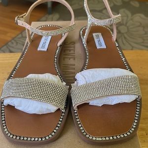 Steve Madden Nickel Rhinestones Embellished Sandal